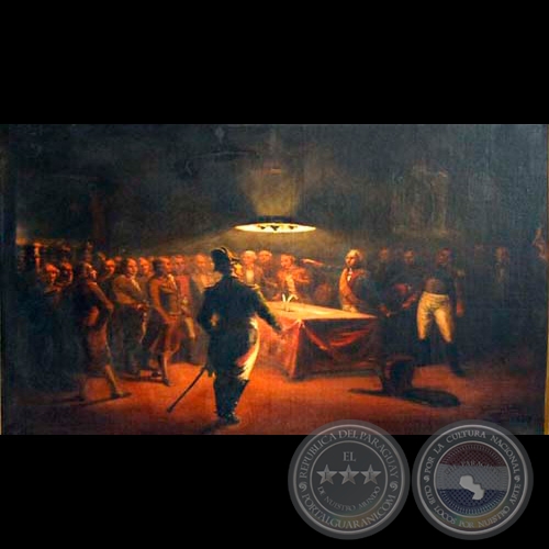 14 DE MAYO DE 1811 - INTIMACIÓN A VELASCO, 1907 - Óleo de GUILLERMO DA RÉ