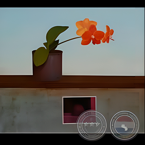 ORQUÍDEA Y ESTAMPA - Obra de Sebastián Díaz - Año 2000