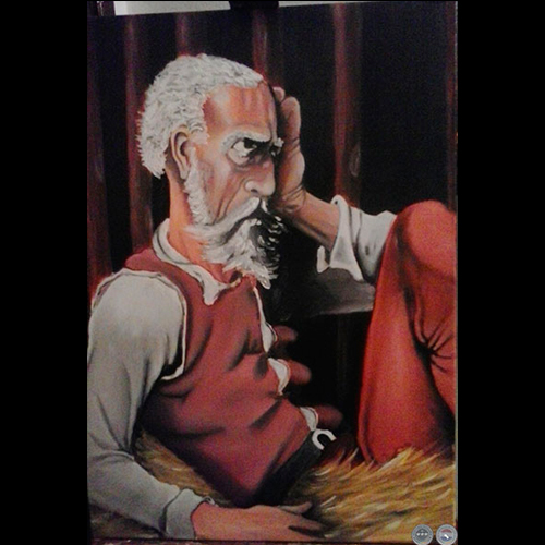 DON QUIJOTE DE LA MANCHA - Óleo de NICOLÁS MONGELOS MARTÍNEZ