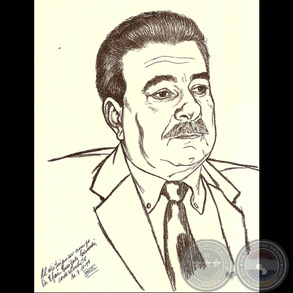 LA REBELIÓN DE LOS ESCARABAJOS - EFRAÍN ENRÍQUEZ GAMÓN - Retrato por FIORELLO BOTTI - Año 2001