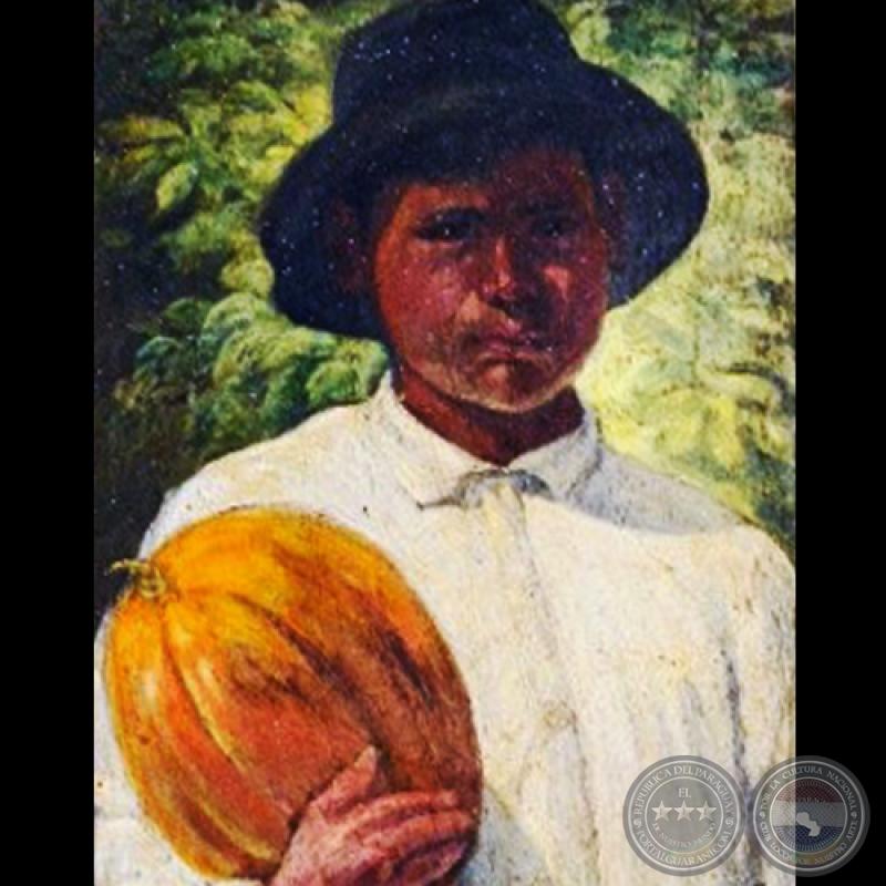 EL NIÑO DEL MELÓN - Óleo de PABLO ALBORNO - 03 de Mayo del 2013