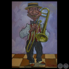 EL TROMPETISTA, 2013 - Óleo sobre tela de ROBERTO MORELLI