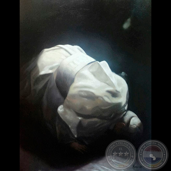 JUAN PABLO II - PARAGUAY 1988 - Óleo de EMMANUEL FRETES ROY