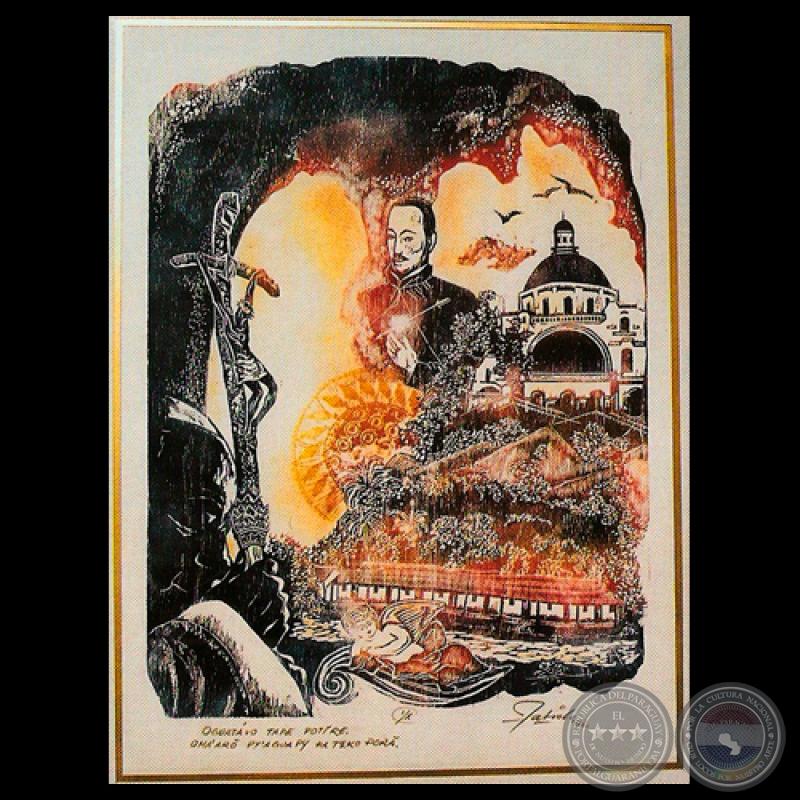 OGUATÁVO TAPE POTÎRE OHA’ARÕ PY’AGUAPY HA TEKO PORÃ (Grabado de FABIOLA ADAM) - Año 1998