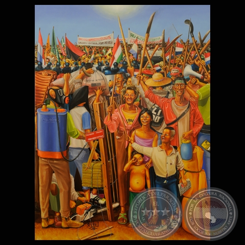 UN DÍA DE CAMPO, 2008 - Óleo de FIDEL FERNÁNDEZ