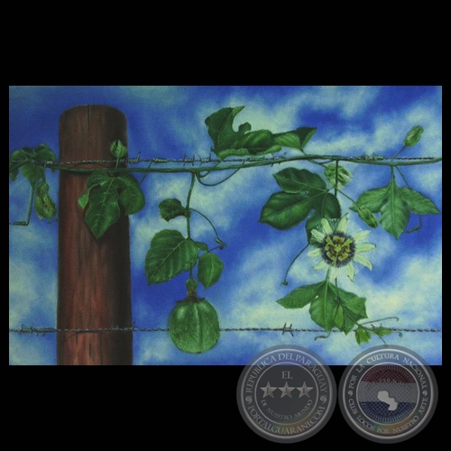 FLOR DEL MBURUCUYA, 2005 - Óleo de FIDEL FERNÁNDEZ
