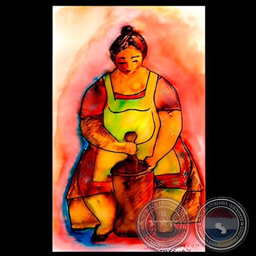 VENDEDORA DE YUYOS - Acuarela de OFELIA FISMAN