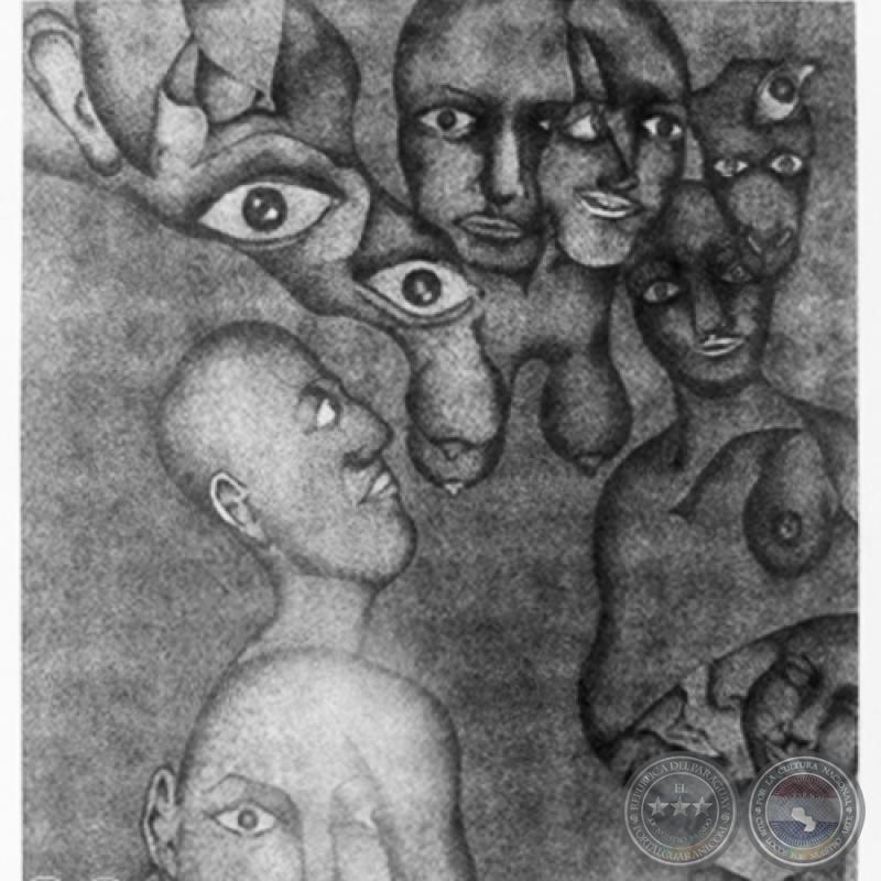 PUNTILLISMO CON TINTA CHINA, 1976 - Obra de FLAVIO RUBÉN GIMENEZ