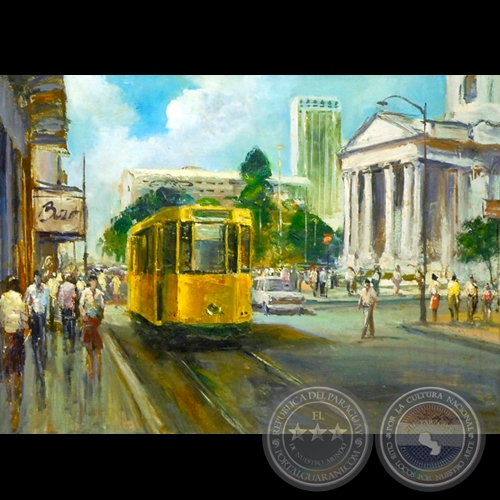 PANTEÓN NACIONAL Y TRANVÍA - Obra de Juan Guerra Gaja