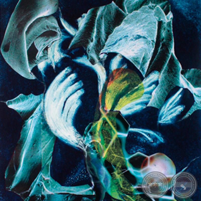 SIN TÍTULO, 2008 - Mezzotinta, collage, veladura de GLADYS LEÓN DE LOZANO 