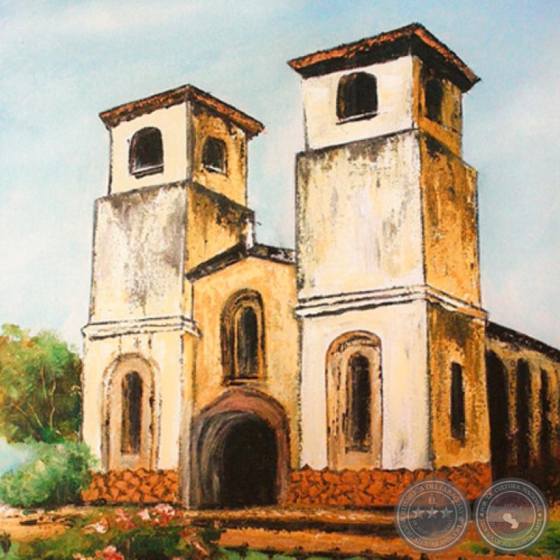 IGLESIA DE CORONEL OVIEDO - PARAGUAY - Óleo de GRISELDA ROSSI SCHUBERT