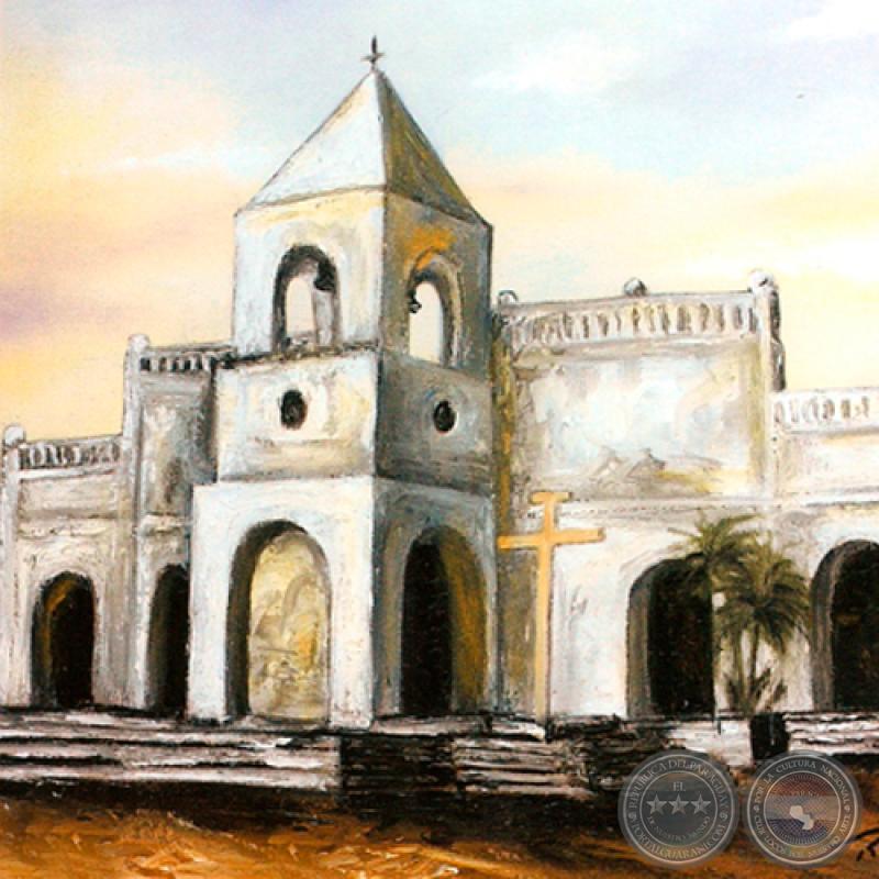IGLESIA DE LA CIUDAD DE EMBOSCADA - Óleo de GRISELDA ROSSI SCHUBERT