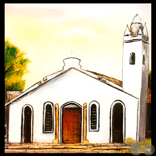 IGLESIA DE LA CIUDAD DE CHORÉ - PARAGUAY - Óleo de GRISELDA ROSSI SCHUBERT 