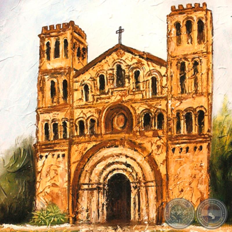 IGLESIA DE PIEDRA DE VILLARRICA - Óleo de GRISELDA ROSSI SCHUBERT