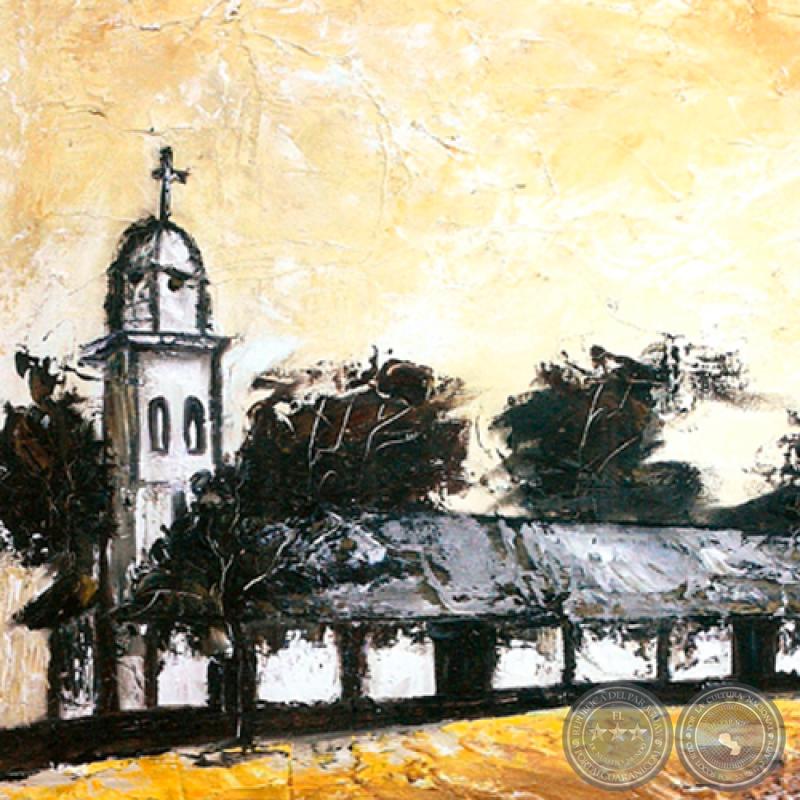 IGLESIA DE LA CIUDAD DE PIRIBEBUY - Óleo de GRISELDA ROSSI SCHUBERT
