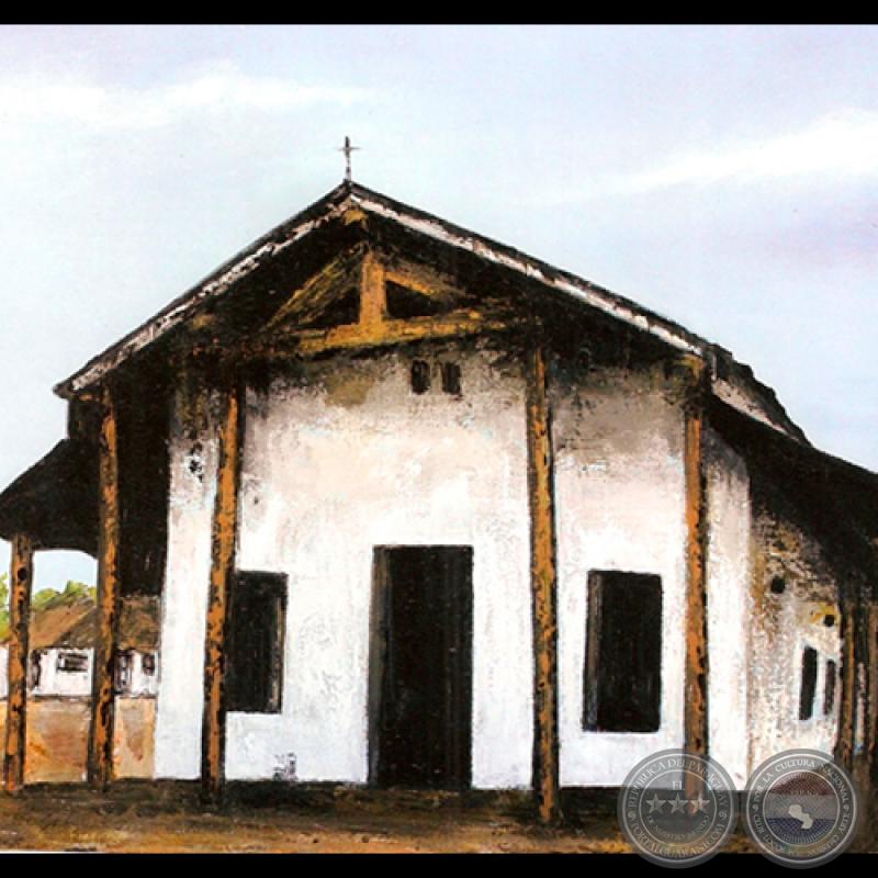 IGLESIA DE SANTA ROSA EN AGUARAY - PARAGUAY - Óleo de GRISELDA ROSSI SCHUBERT
