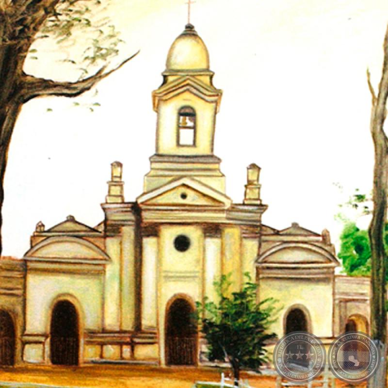 IGLESIA DE LA CIUDAD DE YUTY - PARAGUAY - Óleo de GRISELDA ROSSI SCHUBERT 