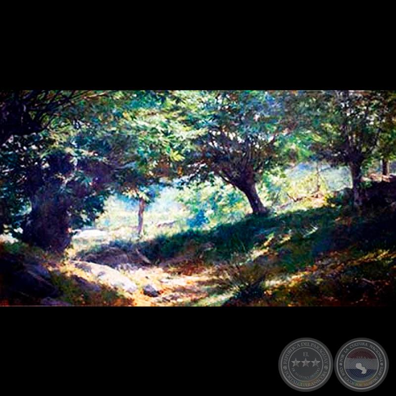 BOSCO DI CASTAGNI SOPRA STRESA, 1884 - Óleo de GUIDO BOGGIANI