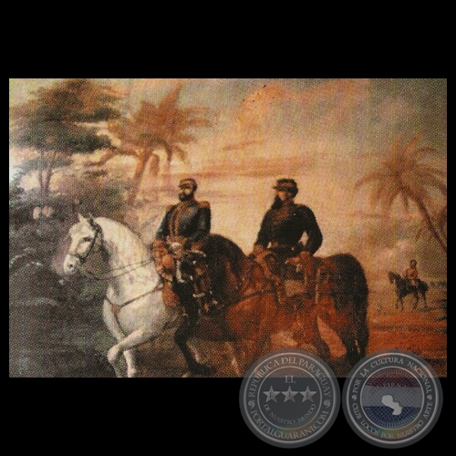 GENERAL DÍAZ CON EL MARISCAL FRANCISCO SOLANO LÓPEZ - Óleo de GUILLERMO DA RE
