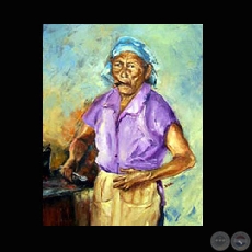 VENDEDORA DE COCIDO - Óleo de BEATRÍZ HOLDEN