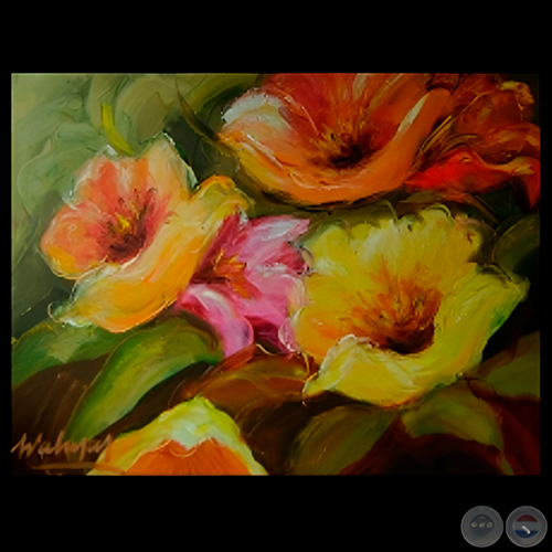 FLORES - Óleo de HILDA VALENZANO