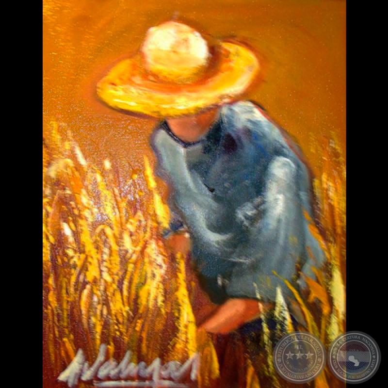 COSECHEROS, Óleo de HILDA VALENZANO (DEL REY GALERÍA DE ARTE)