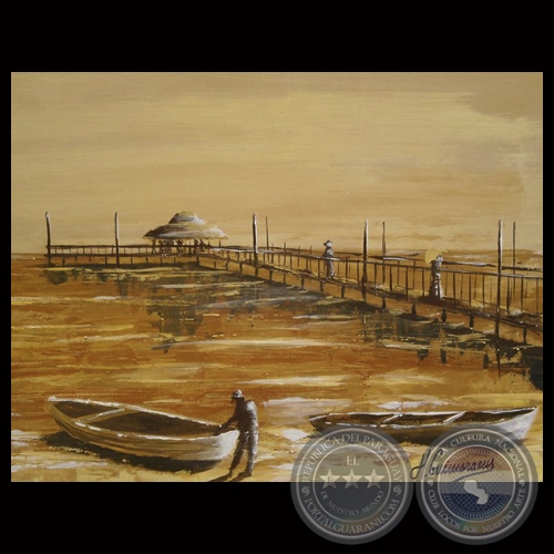 LAGO YPACARAÍ - SAN BERNARDINO, 2013 (DETALLE) - Acrílico espatulado de HORACIO GUIMARAENS