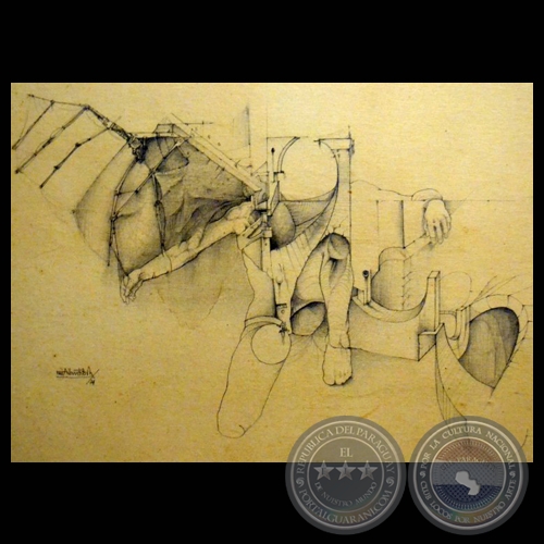 SIN TÍTULO, 1974 - Dibujo en lápiz de LUIS ALBERTO BOH