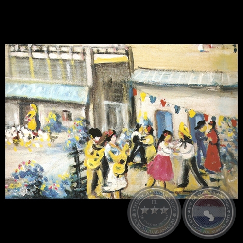 FIESTA EN LA CHACARITA, 1975 - Obra de IGNACIO NEZ SOLER