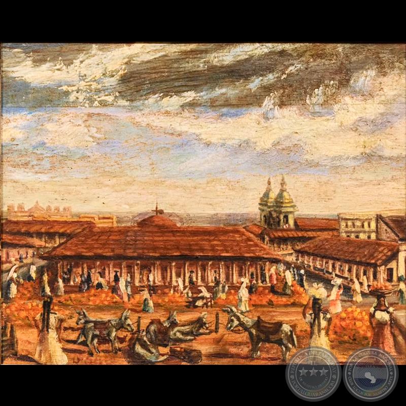 MERCADO GUASÚ, c.1948 - Óleo de IGNACIO NÚÑEZ SOLER