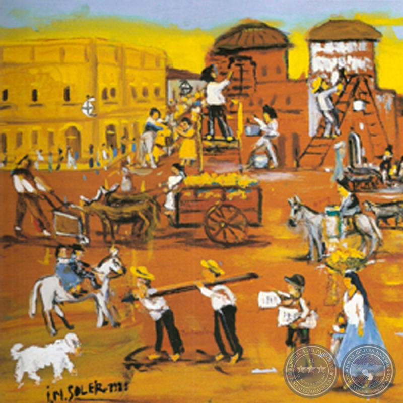 LOS BENEFACTORES DE LA HUMANIDAD, 1978 - Óleo de IGNACIO NÚÑEZ SOLER