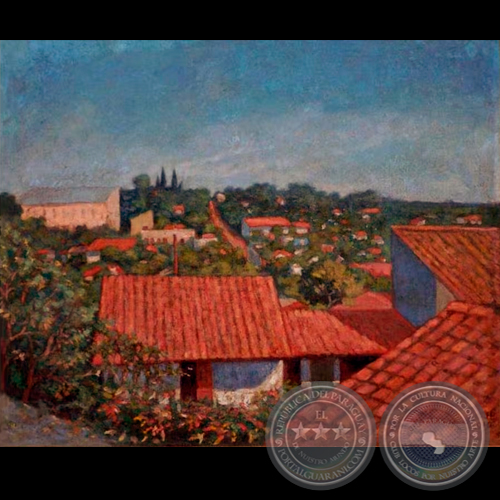 TEJADOS DE BARRIO, 1910 - Óleo de JAIME BESTARD
