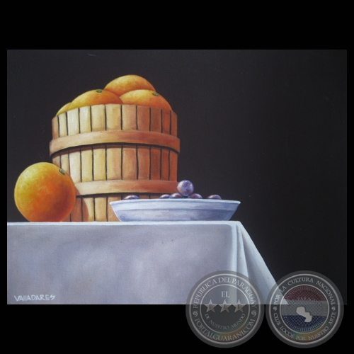 BODEGÓN CON CANASTO - Obra de JORGE VALLADARES