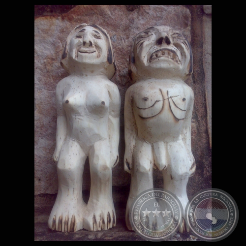 TAU Y KERANA - ESCULTURA POPULAR PARAGUAYA - Obra de José Escobar