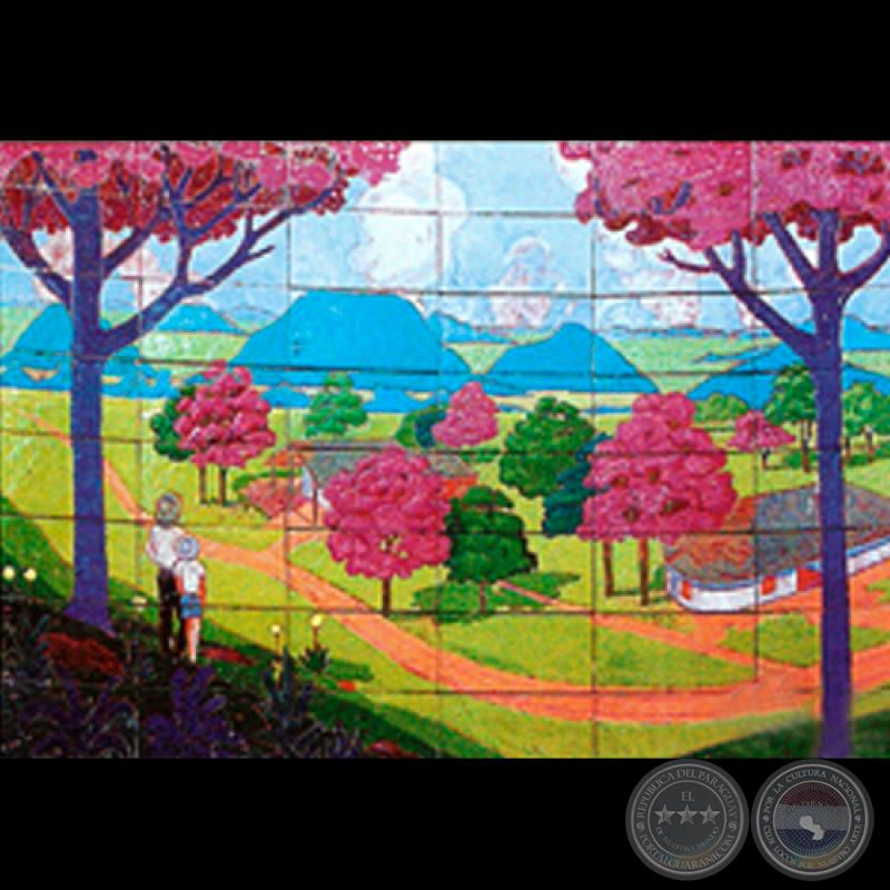 HOMBRE Y NIÑO MIRANDO EL PAISAJE, 1971 - Obra de JOSÉ LATERZA PARODI 