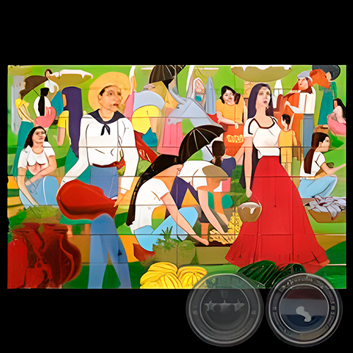 VENDIENDO EN EL MERCADO, 1971 - Obra de JOSÉ LATERZA PARODI