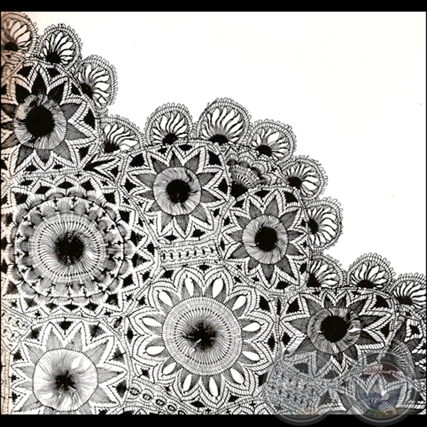 Detalle de cuello en hilo del algodón (El Ñanduti - Josefina Plá)