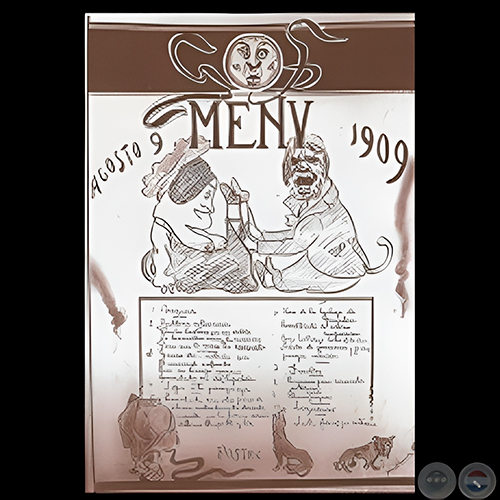 ILUSTRACIÓN JOCOSA PARA MENÚ, 1909 - Obra de JUAN ANSELMO SAMUDIO