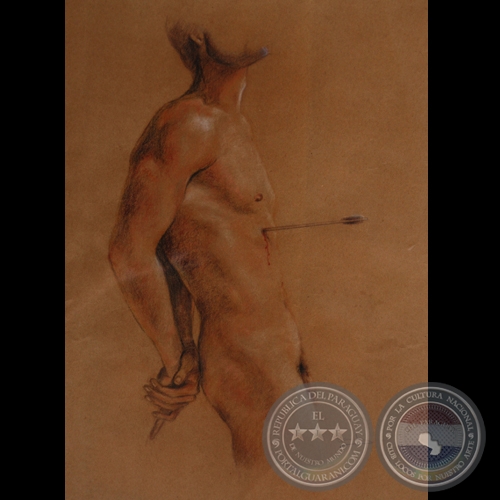 SAN SEBASTIÁN - Pastel sobre papel de JUAN ANSELMO SAMUDIO