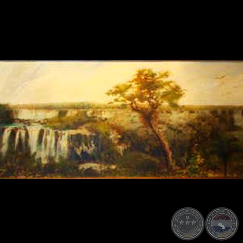SIETE CAÍDAS - CATARATAS DE SALTO DEL GUAIRÁ - Óleo de JUAN SAMUDIO 