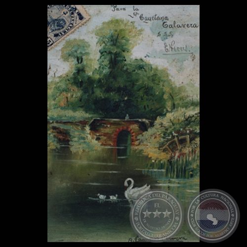 LAGUNA, 1904 - Óleo de JULIÁN DE LA HERRERÍA