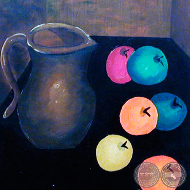 FRUTAS PARA JUGO, 1996 - Acrílico de JULIO DARÍO INSFRÁN