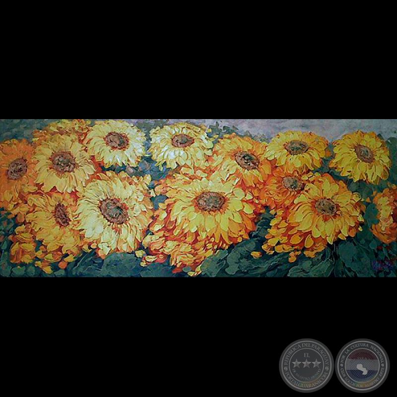 GIRASOLES, Óleo de KALELA ZALDÍVAR (DEL REY GALERÍA DE ARTE)