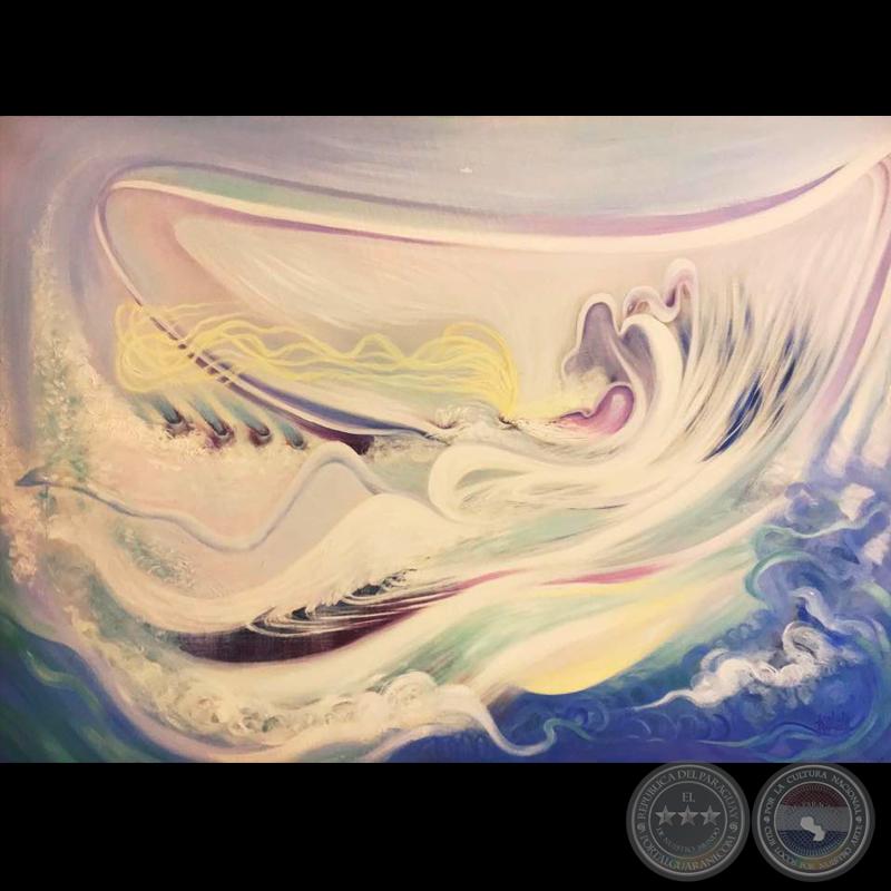 LAGO DE LOS CISNES, 2006 - Pintura al óleo de KALELA ZALDÍVAR