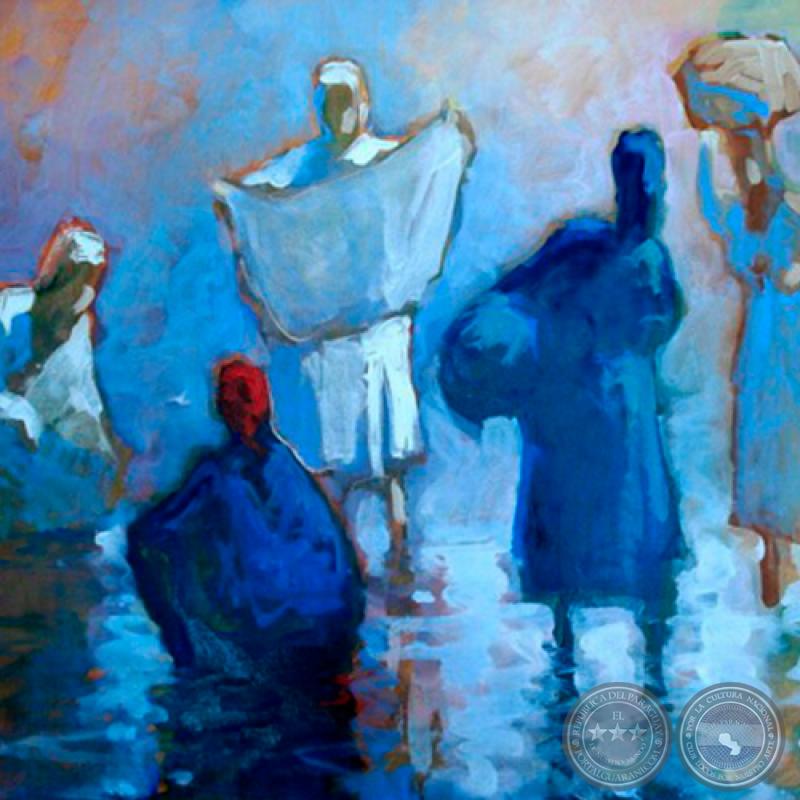 LAVANDERAS, Óleo de KOKI RUIZ (DEL REY GALERÍA DE ARTE)