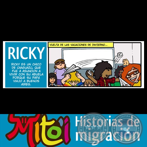 RICKY - HISTORIAS DE MIGRACIÓN - Cómics sobre migración infantil - Ilustraciones: LEDA SOSTOA