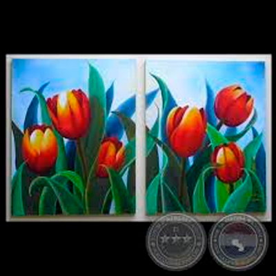TULIPANES (DÍPTICO) - Obra de LILIAM MARÍA CÉSPEDES
