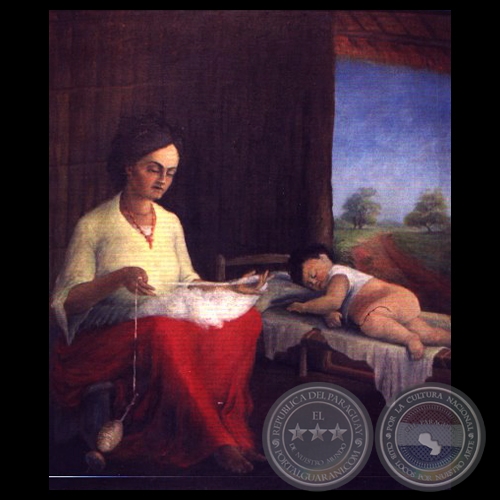 LA HILANDERA - Pintura al óleo de LUIS TORANZOS