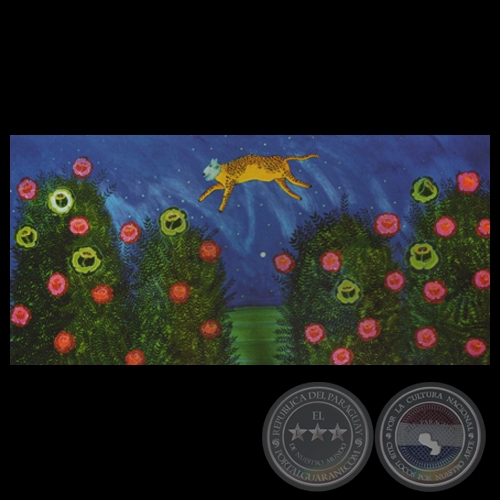 ANIMAL MITOLÓGICO EN UN JARDÍN DE ROSAS - Obra de MARCELO MEDINA