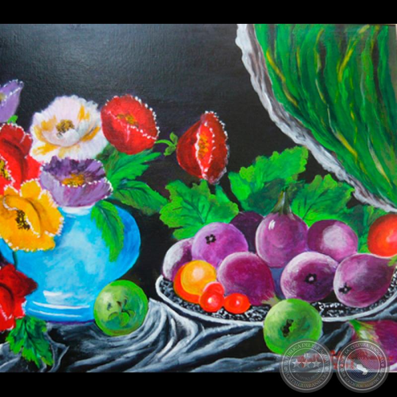 COMPOSICIÓN FRUTAL, 2012 - Acrílico sobre tela de MARTHÚ RODRÍGUEZ ALCALÁ DE MORENO